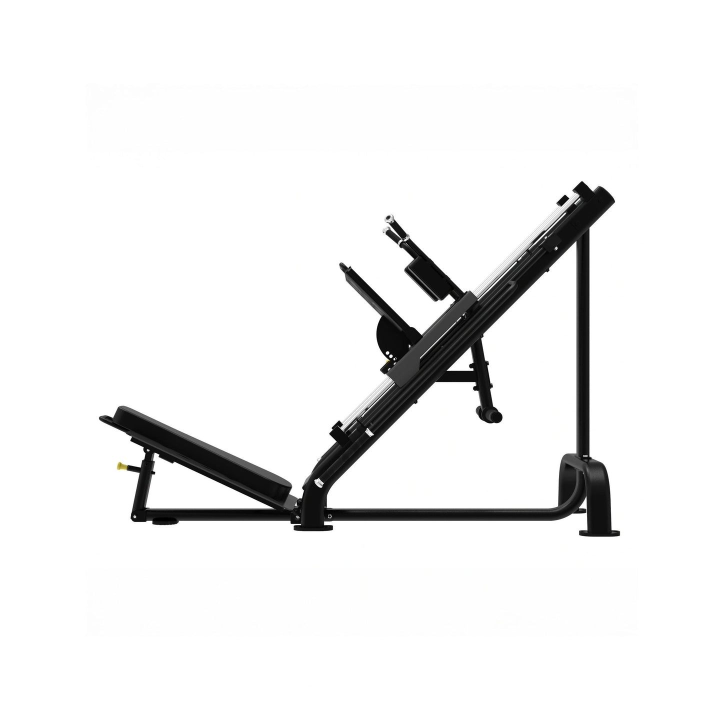 Black exercise machine on a white background